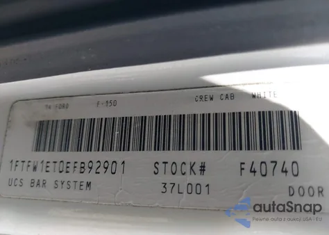 2014 Ford F-150 Limited z USA, uszkodzony, nr VIN 1FTFW1ET0EFB92901